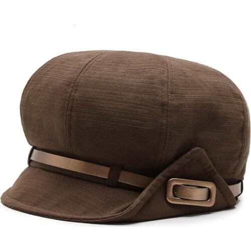 Fibonacci Retro Horizontal Stripes Newsboy Cap High Quality Beret Belt Octagonal Hat for Men Women Cap