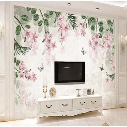 Beibehang Large custom wallpaper retro European hand-painted floral background wall painting home decoration