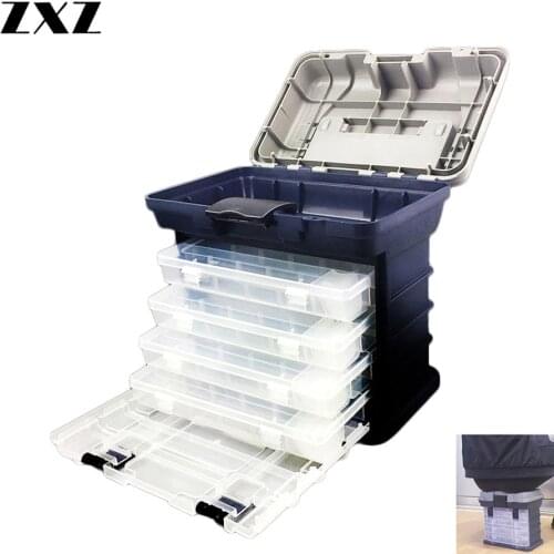 Outdoor Big Fishing Tackle Boxes Organizer Tool Hooks Lures Bait Storage Case with Fish Handle Large Box Capacity Shoulder Bag