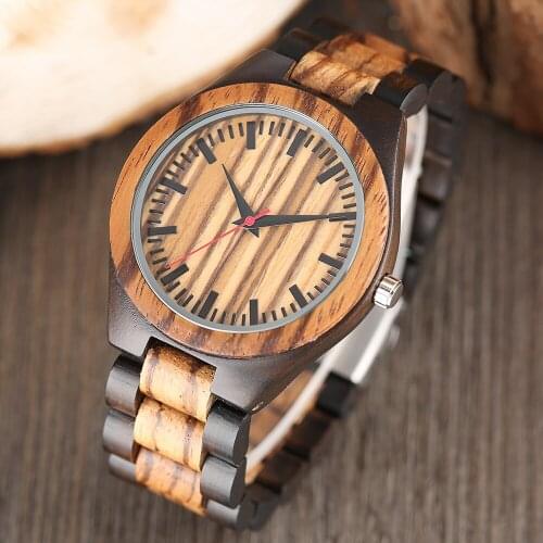 Reloj hombre Walnut Wood Watch Men Quartz Wristwatch Casual Luxury Wooden Strap Gift For Him dropshipping