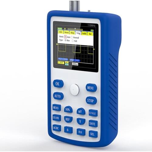 2.4 Inch Digital Oscilloscope 500MS/S Sampling Rate 110MHz Bandwidth 1KHz/3.3V Calibration Square Wave Measuring Oscilloscopes