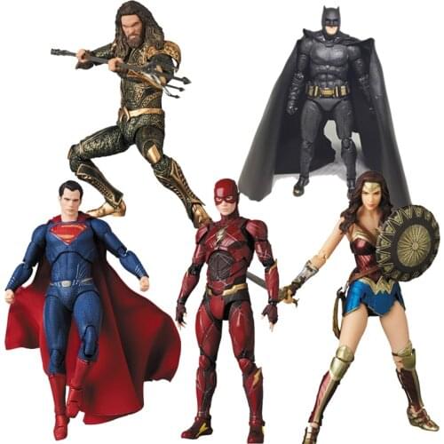 Cyborg Flash Bruce Wayne Aquaman Action Figure Mafex Figure Wonder Model Collection Toy Gift 16CM