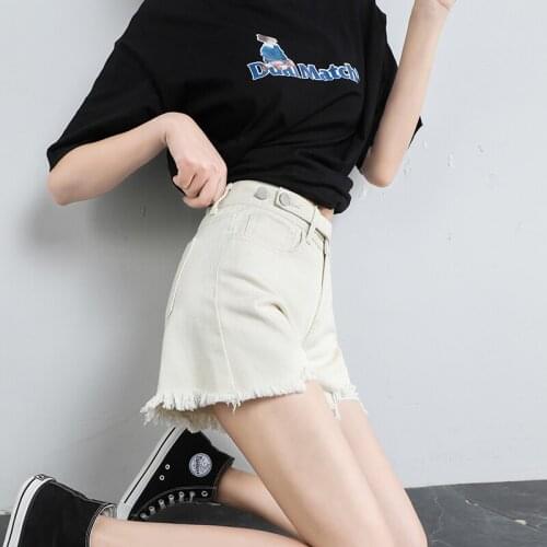 Capris Shorts Spring Women Jeans Female High Waisted and Loose A-line Hot Pants for Women Fashion Denim Shorts