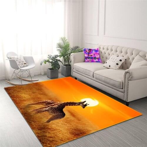 Animal Series Carpet Room Childrens Play Mat Cute Giraffe Printed Mat Corridor Door Mat Bathroom Non-Slip Carpet Mat