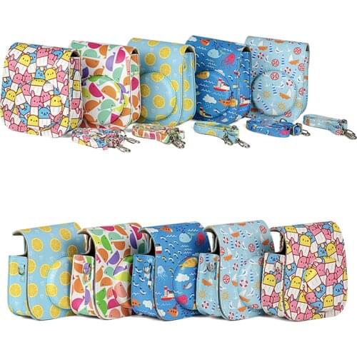 Colorful PU Leather Camera Bag Shoulder Camera Protective Case For Fujifilm Instax Mini11 Pouch Bag For Fuji Instax Mini11