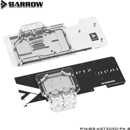 BARROW Double Cooling Water Block use for ASUS TUF RTX3080 O10G/RTX3090 O24G GAMING Aurora GPU Card With backplane 5V A-RGB