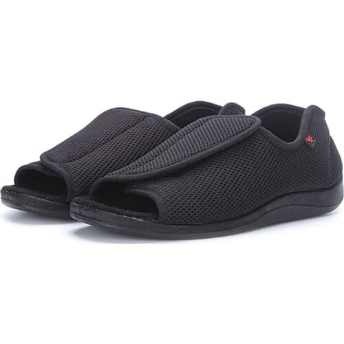 Summer open toe Edema shoes Extra Wide width Slippers velcro Closure soft&comfy Shoes for fat wide swollen feet Elderly Men