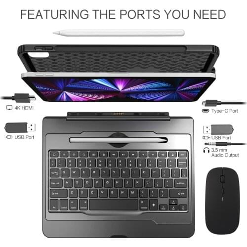 Magnetic Keyboard For iPad Pro 11 12.9 inch Case 2018/2020/2021 Tablet HDMI Dock Hub USB Adapter Protector Cover For iPad Pro 11