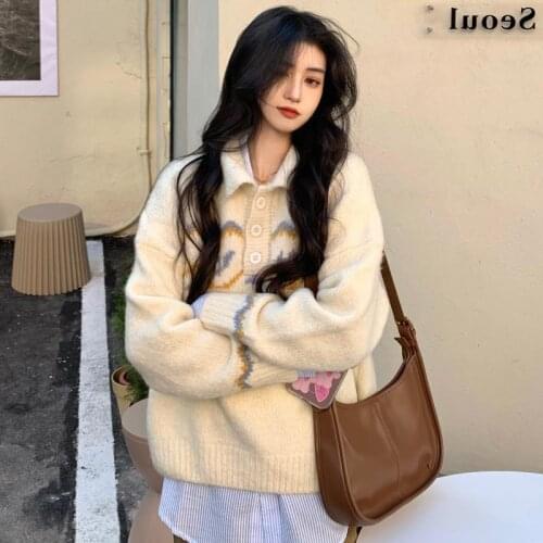 Korobov Autumn Winter Flower Embroidery Sweet Pullovers Japanese Long Sleeve Korean Sweaters Vintage Elegant Sueter Mujer