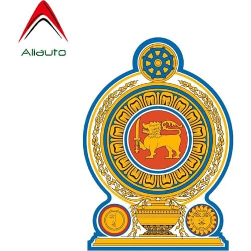 Aliauto Car Sticker Sri Lanka Flag Shield Coat of Arms Accessories Vinyl Decal Cover Scratches for Skoda Ford Focus,12cm*9cm