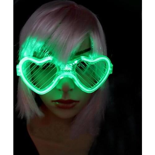 Neon Party LED Heart-shape Glasses Sunglasses Light Up Glowing Rave Costume Party Bar DJ Party Decor wedding birthday