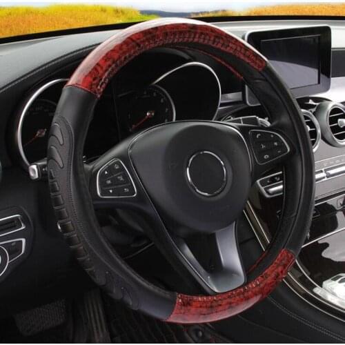 Newest Fashion Full Wood Grain Universal Car Steering Wheel Covers 38 cm Steering Wheel Hubs Cover For SUV Van Truck