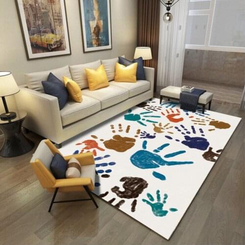 New Nordic modern carpets for living room Bedroom Full shop rug Kitchen Bath Antiskid Floor Mat 3D Palm pattern printed carpet