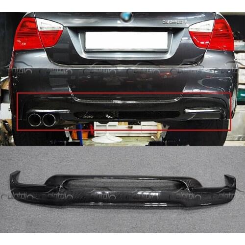 OLOTDI Carbon Fiber Rear Bumper Lip Protector Diffuser Spoiler for BMW 3 Series E90 M-TECH Auto Tuning Car Styling