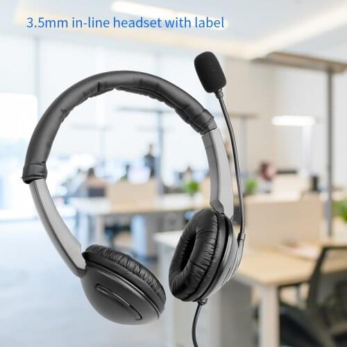 3.5mm Wired Headphone Lightweight Earphone With Microphone Noise Canceling Computer Headset For Laptop PC School Children