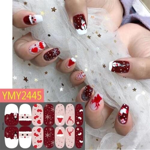 Christmas Sticker Cute Nail Sticker Cartoon Nail Art For DIY Manicure Tool Fake Nails Nail Foil Autocollant Nails Stikkers Ongle