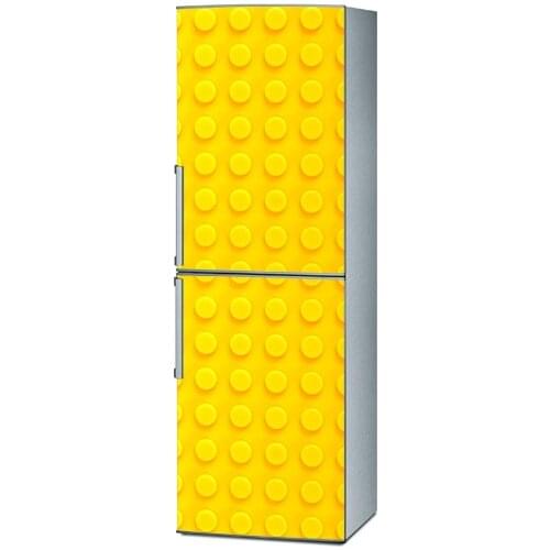 3D Yellow building blocks Art SelfAdhesive Refrigerator Door Sticker kitchen Fridge Door Cover 60x150cm 60x180cm 100x180cm