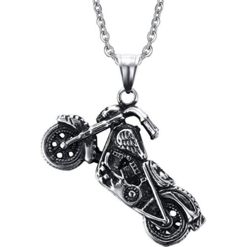 SECRET BOYS Hot Fashion Trend Ghost Rider Rock Punk Motorcycle Necklace Mens Pendant Birthday Gift Party Jewelry