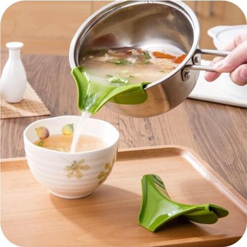 Silicone Funnel Cooking Tools Creative Kitchen Accessories Gadgets Pot Pan Kitchen Utensils To Spills Deflector