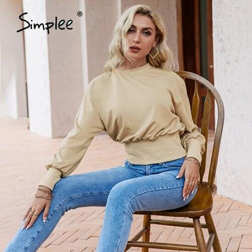 Женские короткие толстовки SIMPLEE China At AliExpress