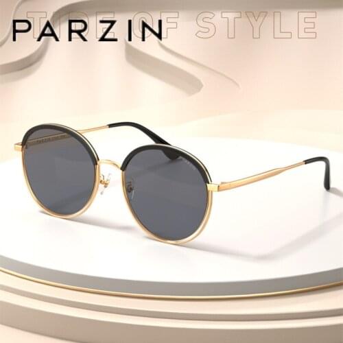 PARZIN Sunglasses Women Men Vintage Metal Round Frame Ladies Sun Glasses UV Protection 91613