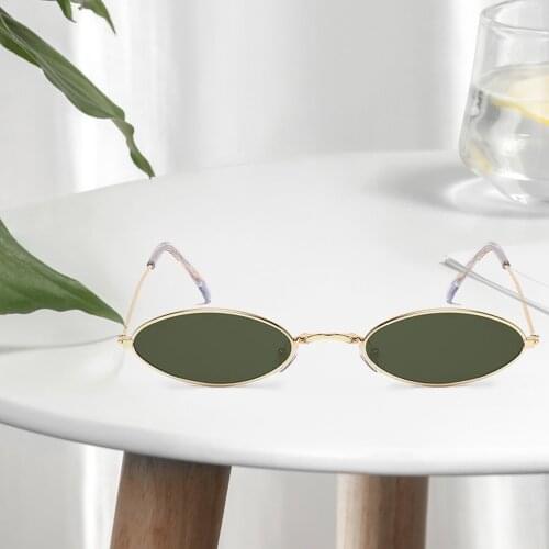 Fashion Design Retro Frame Small Oval Sunglasses Okulary Vintage Shades Sunglasses for Men Women Anti-blue Light Eyeglasses