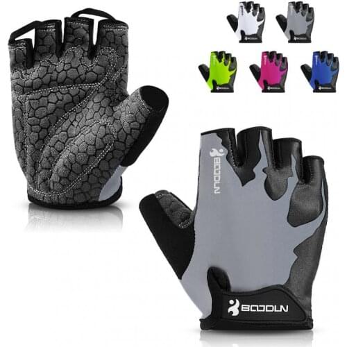Sport Gloves Anti-skid Cycling Half Finger Gloves Shock Absorbing Padded Weight Lifting Gloves Outdoor Breathable MTB Gloves