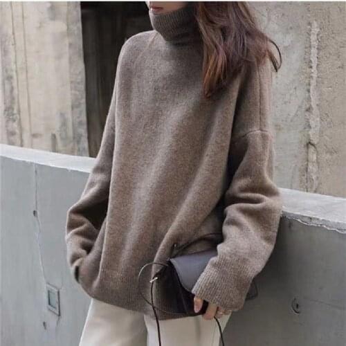 New Women Sweater Pullover Female Knitting Overszie Sweaters Long Sleeve Girls Loose Elegant Knitted Thick Outerwear Plus Size