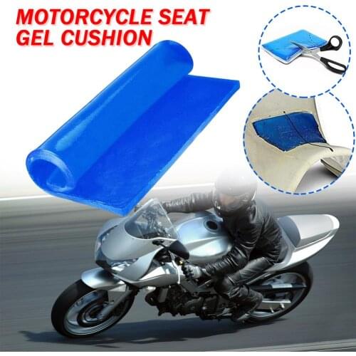 Universal Motorcycle Seat Gel Pad Seat Cushion Shock Absorption Mat Cool Fabric Cushion blue DIY Saddle Comfortable Soft Pad