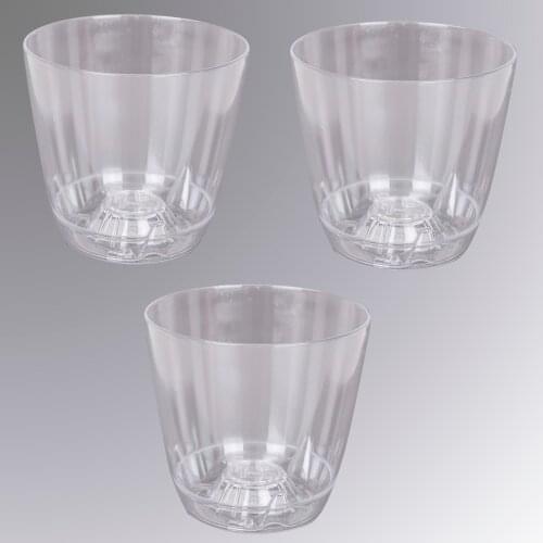 Veramaya 3 Pcs Plastic Orchid Flower Pot No:2 Transparent 14 Cm