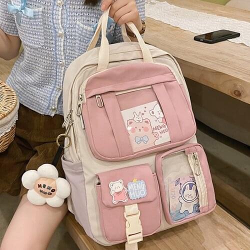DIEHE Waterproof Nylon Backpack Unisex Large Capacity Travel Bag Multi-pocket Laptop Backpack School Backpack for Teenager Girls