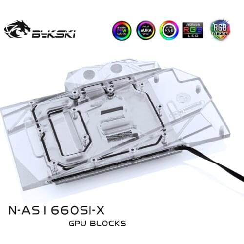 Bykski N-AS1660SI-X Full Coverage GPU Water Block For VGA ASUS ASUS GTX 1660-O6G-SI Graphics Card Cooler Heatsink