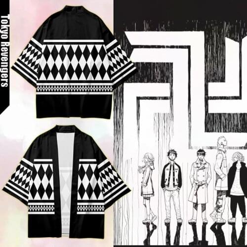 Japanese Tokyo Revengers Cosplay Kimono Big Size T-shirt Hanagaki Takemichi Ken Ryuguji Anime Plus Size T-Shirt 5XL