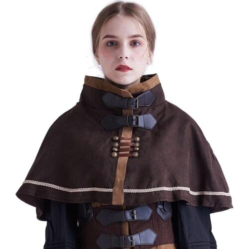 Women Victorian Steampunk Mini Cape Lolita Short Cloak Capelet Vintage Costume