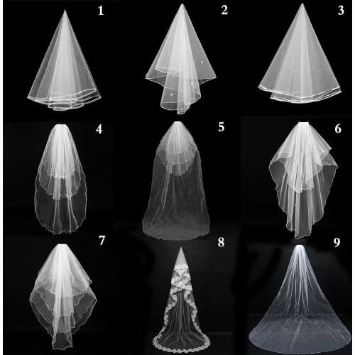 2019 In Stork Bridal Velos De Novia Wedding Lace Veils Women 3 Meters Applique With Comb