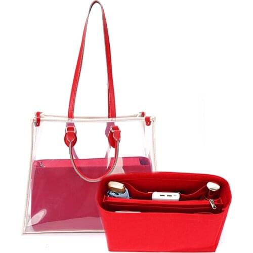 Felt Purse Bag Organizer Insert with zipper Bag Tote Shaper Fit Onthego