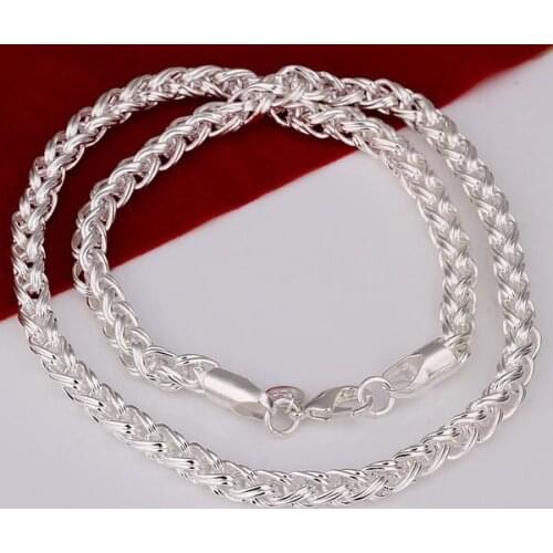 N083 Lucky Charm Silver Color Pendants For Women Sterling Jewelry Necklace Women Accessories Fashion Twisted Necklace /ddzalv