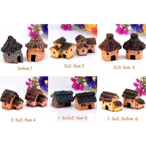 1pc Micro landscape decoration DIY planting accessories Resin cottage Flower pot ornament