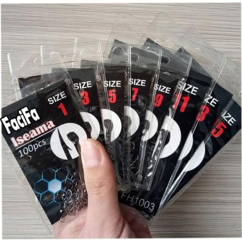 100pcs Iseama Barbed Carp Circle Eyed Fishing Hook Size 1 2 3 4 5 6 7 8 9 10 11 12 13 14 15 Japan Single hook Ring eye Fishhook