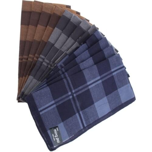 12 Pieces Vintage Mens Gentlemen’s Plaid Cotton Handkerchief Pocket Square Hankies Naturally Moister Wicking Hypoallergenic