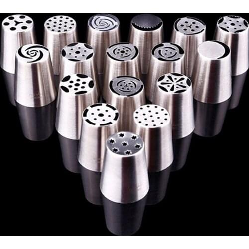 17PCS DIY Cupcake Decorating Mouth Professional Cake Decorators Russian Pastry Nozzles Piping Tips For Kitchen Baking