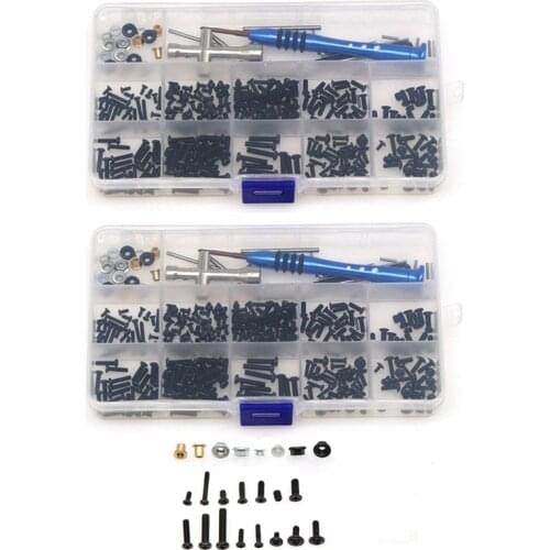 2 Set M2 M3 Screw Fastener Kit Cross Sleeve Wrench Swing Arm Pin for WLtoys 144001 124019 124018 RC Car Spare Parts