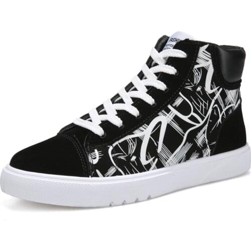 2019 popular mens shoes fashion autumn and winter mens leather shoes new high-top canvas casual shoes mens sports shoes