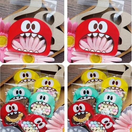25pcs/lot big mouth Baking Christmas Gift Packaging Bags Wedding Cookie Candy Plastic bag