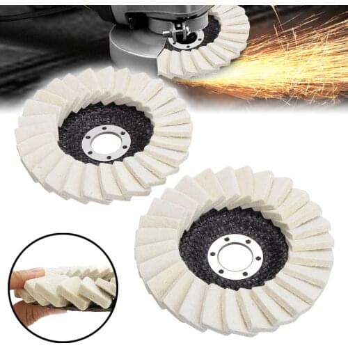 2pcs 125*22mm Louver Wool Buffing Wheel Stone Metal Surface Buffing Grinder Polishing Disc Tools Parts