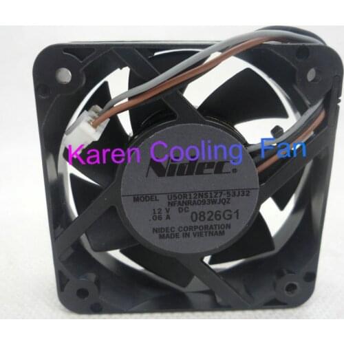 Nidec U50R12NS1Z7-53J32 DC 12V 0.06A 50x50x15mm 3-wire Server Cooling Fan