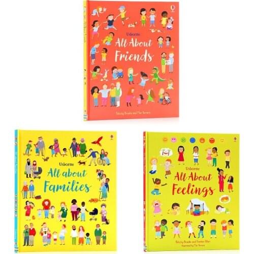 3 Pcs/Set Usborne All About Feelings Friends Families Book Childrens EQ Training and Enlightenment Picture Books
