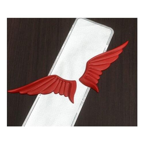 3D Red Auto Stickers Metal Angel Eagle Wings Badge Emblem Decal Motorcycle Modified Car Accessories