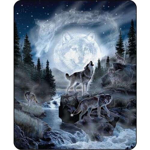 3d wolf Blanket for Beds Thin Quilt Fashionable Bedspread 150x200cm Fleece Throw Blanket