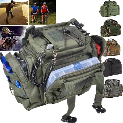 75% Discounts Hot! Fishing Tackle Bag Pack Waist Shoulder Waterproof Box Reel Lure Gear Storage